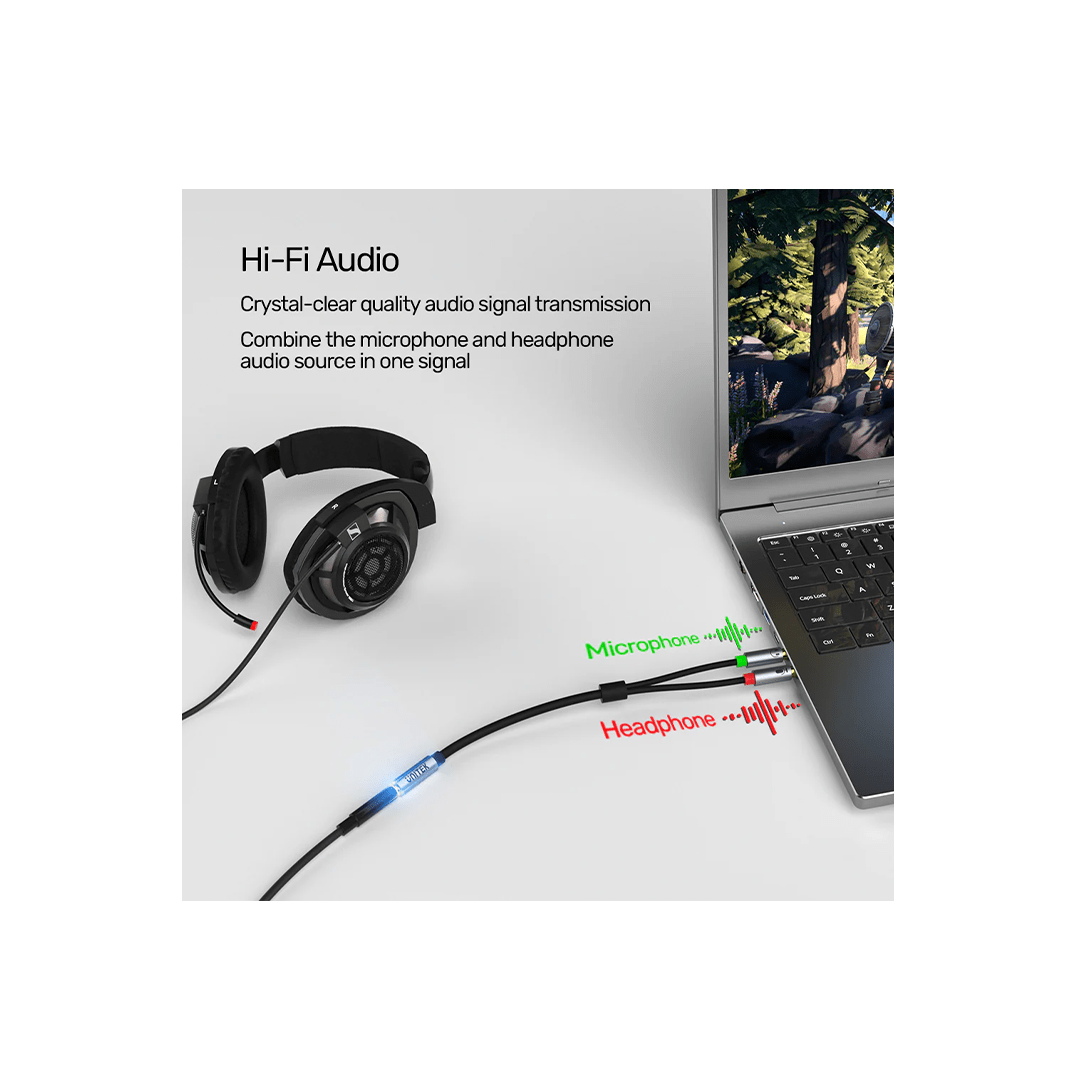 Unitek Headset Dual Adapter  3.5mm Plug to 3.5mm Jack Stereo Audio Cable 0.2M in Qatar Unitek Headset Dual Adapter  3.5mm Plug to 3.5mm Jack Stereo Audio Cable 0.2M in Qatar